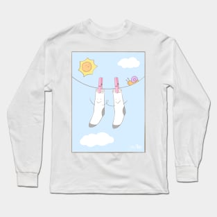 Happy Clean Socks on a Sunny Day Long Sleeve T-Shirt